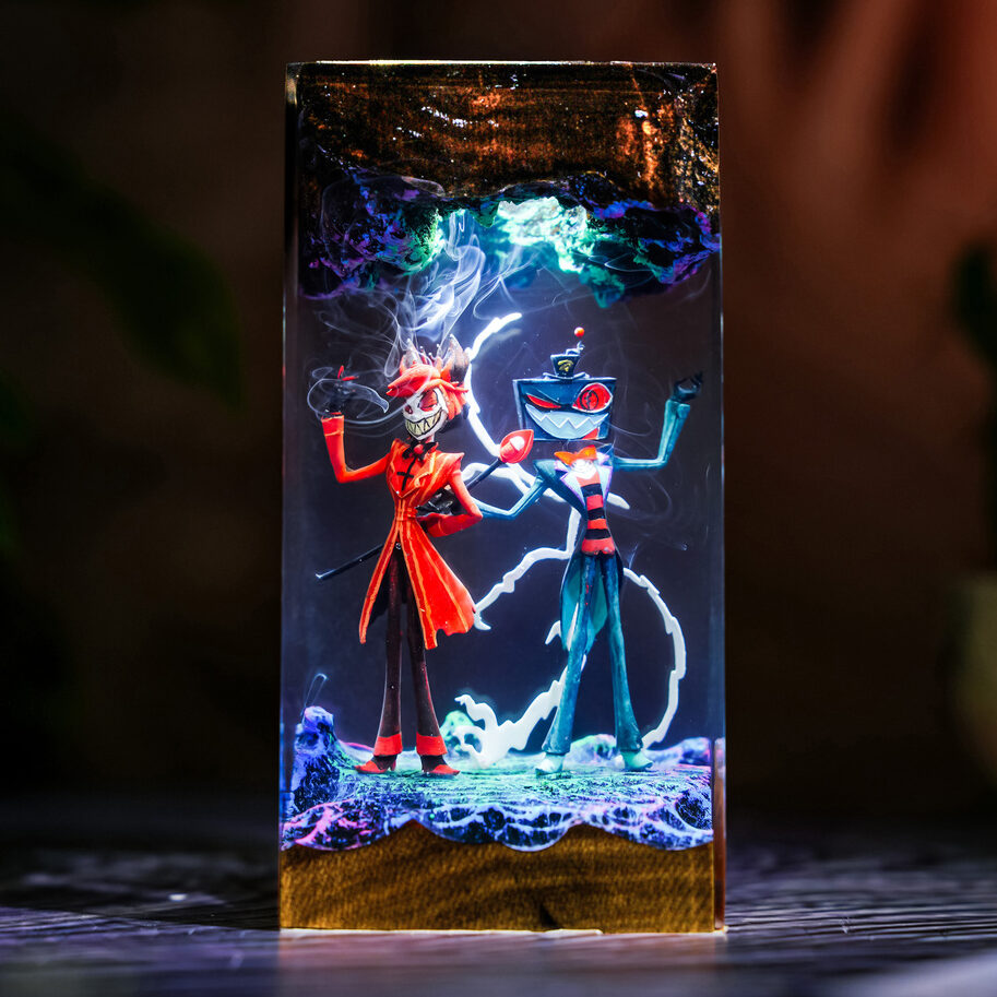 Alastor and Vox Hazbin Hotel Lamp 1 Alastor and Vox Hazbin Hotel Lamp