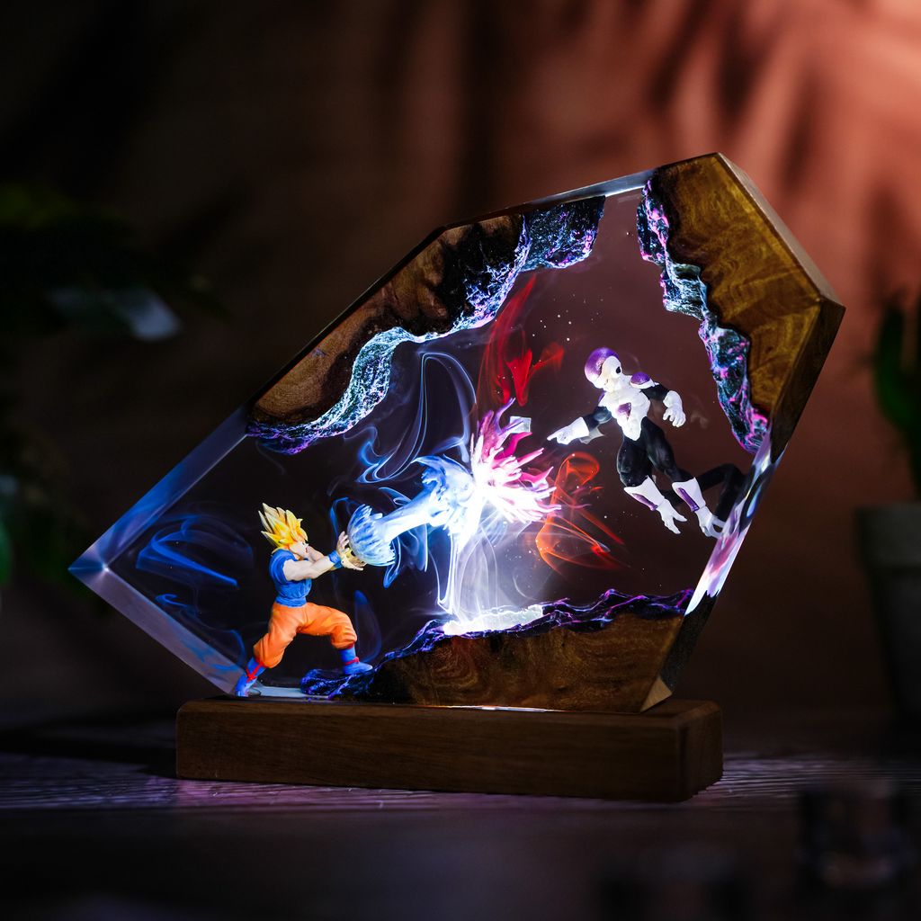 Goku vs Frieza Dragon Ball Z Lamp 4 Dragon Ball Z Battle Scene Epoxy Sculpture Lamp