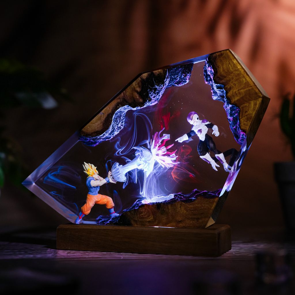Goku vs Frieza Dragon Ball Z Lamp 2 Anime Diorama Epoxy Lamp - Dragon Ball Z