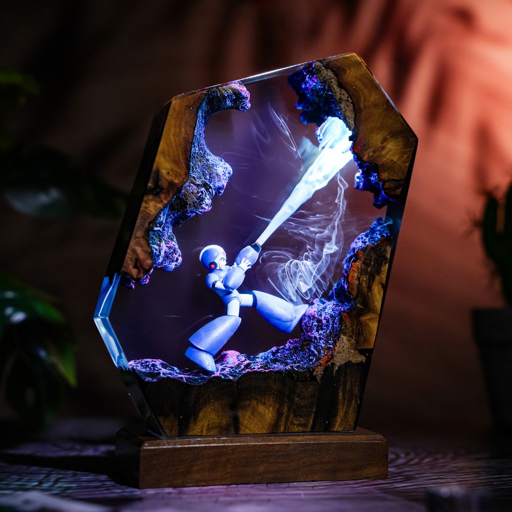 Mega Man Blue Bomber Epoxy Lamp 5 Mega Man Blue Bomber Desk Lamp