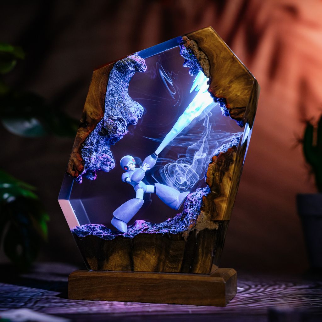 Mega Man Blue Bomber Epoxy Lamp 4 Mega Man Blue Bomber Artwork Lamp