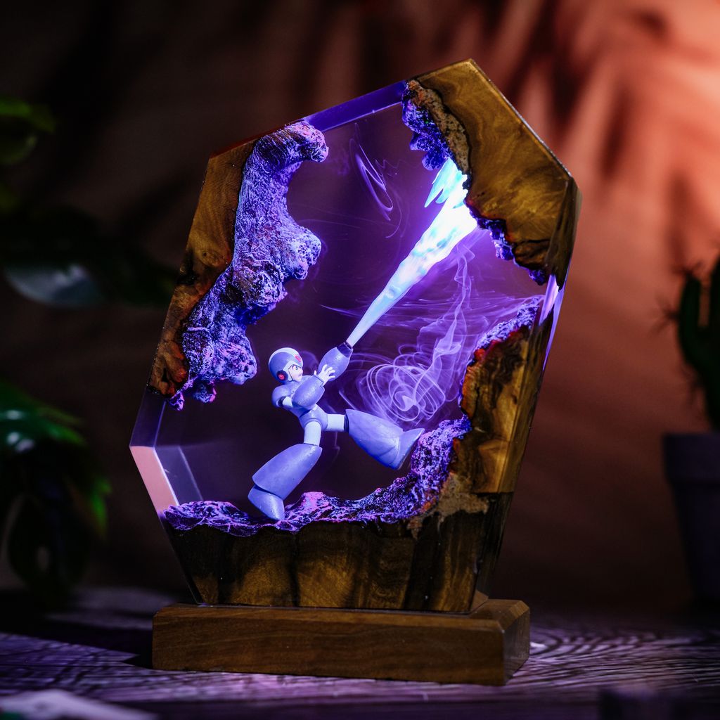 Mega Man Blue Bomber Epoxy Lamp 3 Retro Gaming Epoxy Lamp