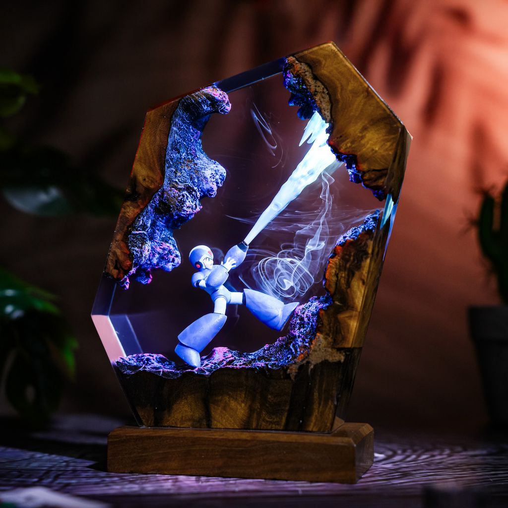 Mega Man Blue Bomber Epoxy Lamp 2 Mega Man Blue Bomber Night Light