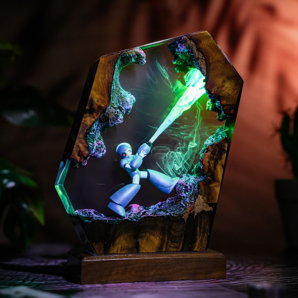 Mega Man Blue Bomber Epoxy Lamp 8 Mega Man Blue Bomber LED Lamp