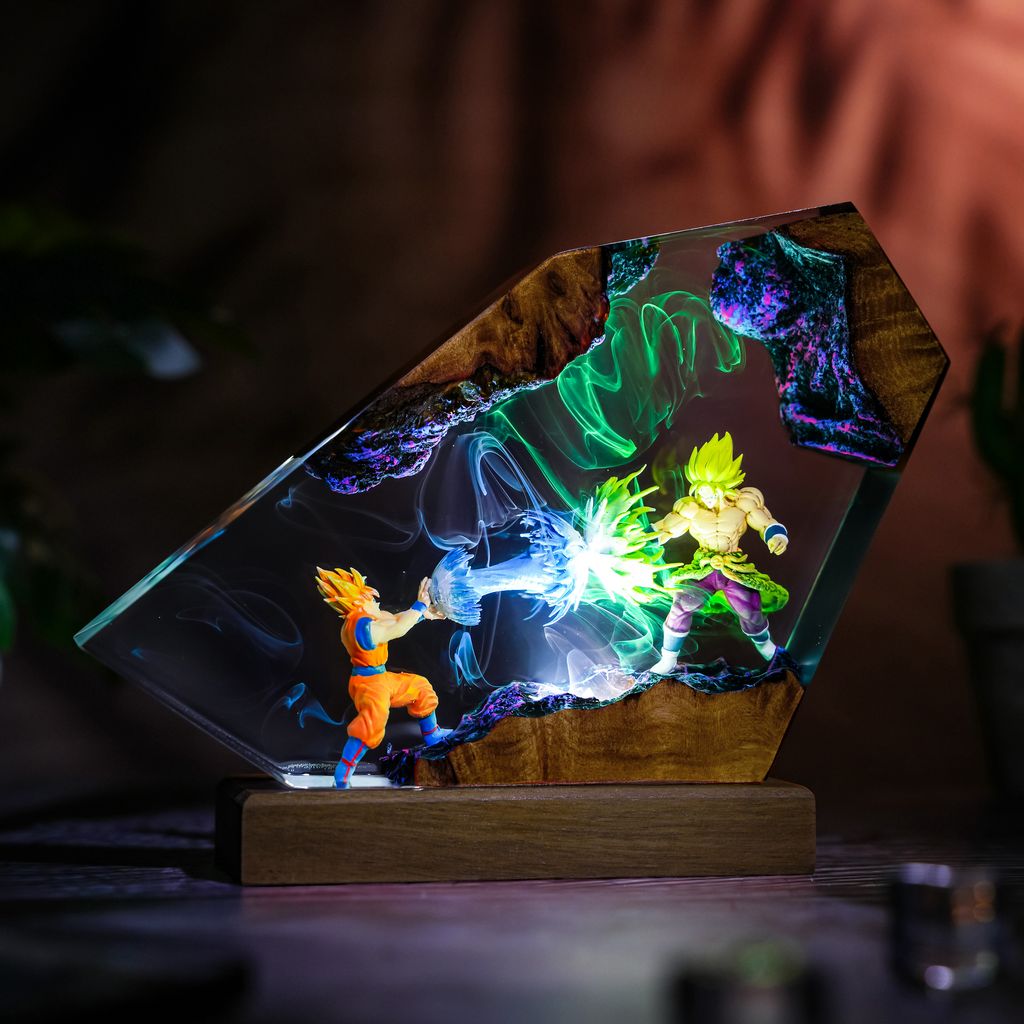 Goku vs Broly Dragon Ball Z Lamp 6 Goku vs Broly Diorama Epoxy Lamp