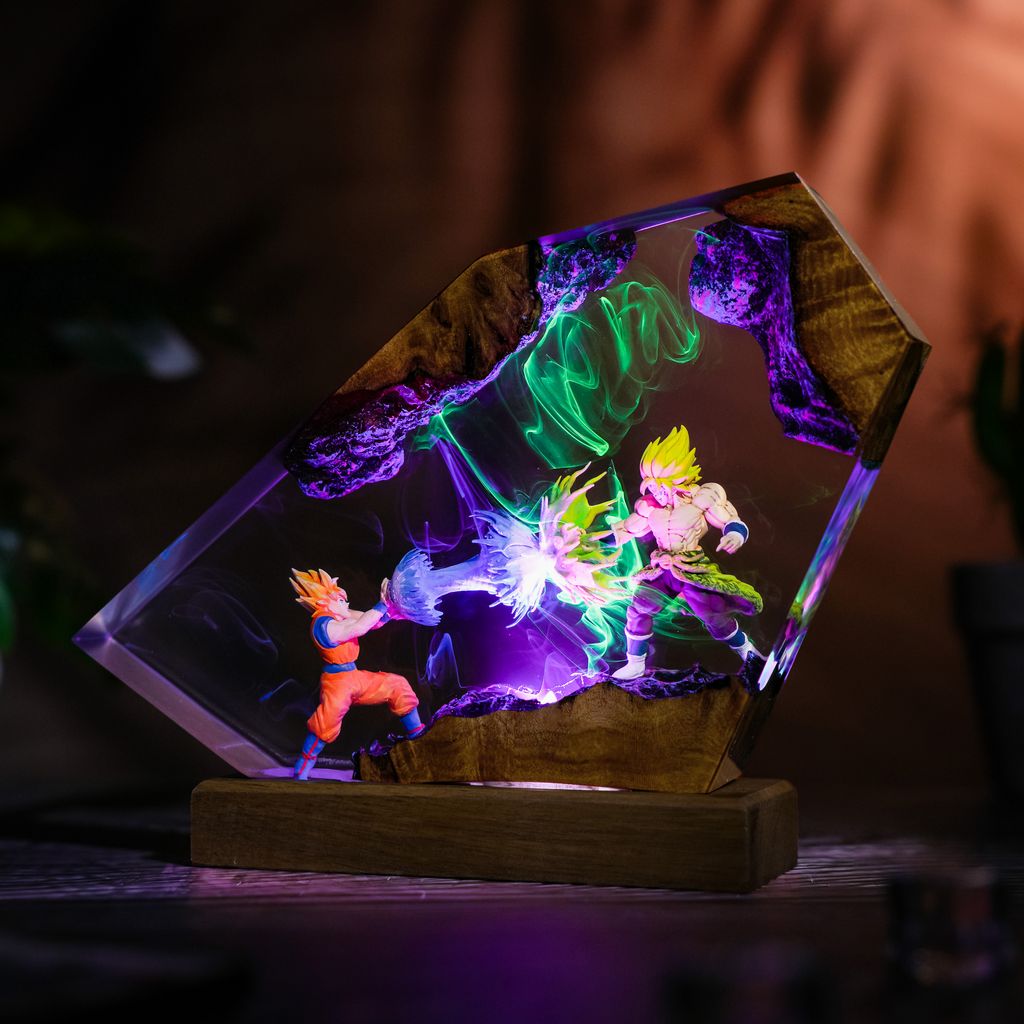 Goku vs Broly Dragon Ball Z Lamp 4 Collectible Anime Epoxy Desk Lamp